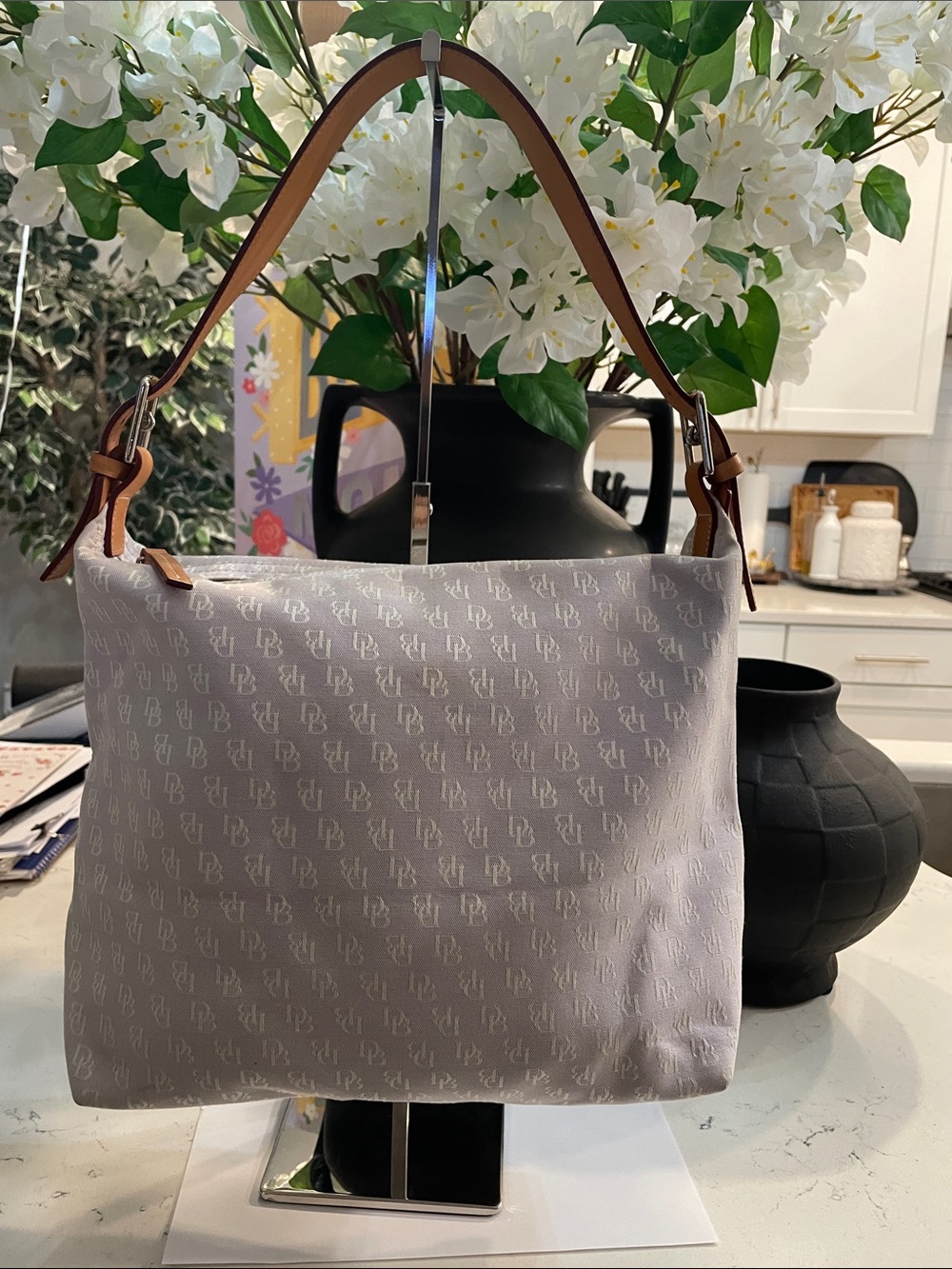 Vintage Dooney and Bourke Cloth Signature Hobo Lilac Bag